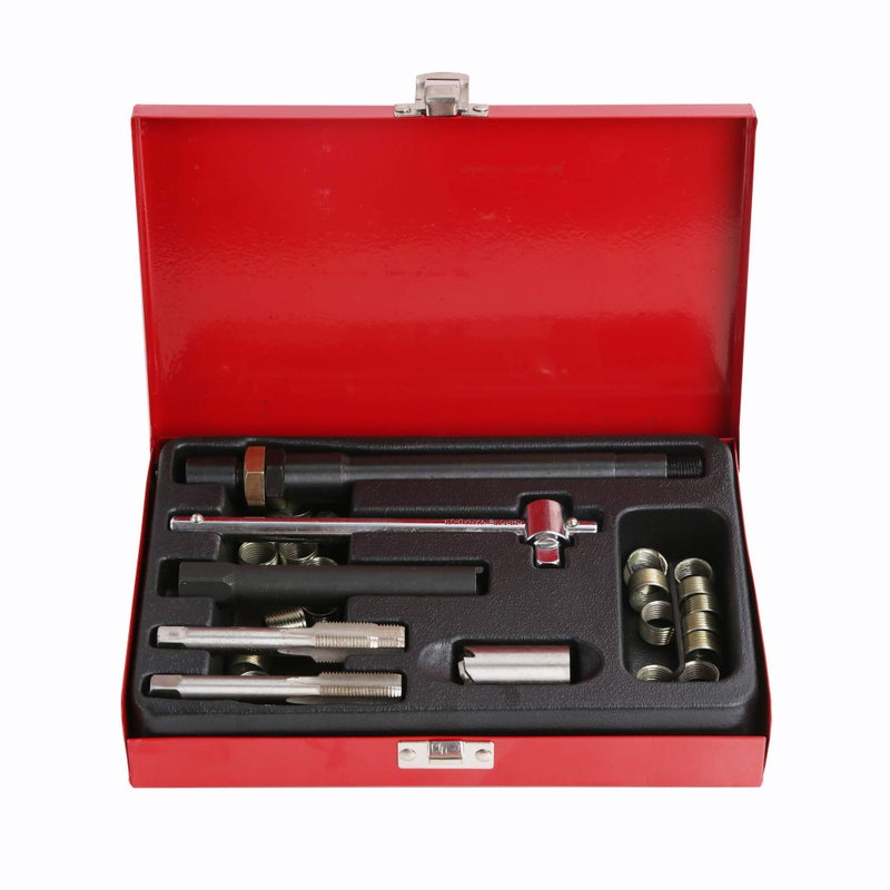 WINTOOLS 26pc Spark Plug Thread Repair Kit M14 x 1.25 with Metal Case - Image 2